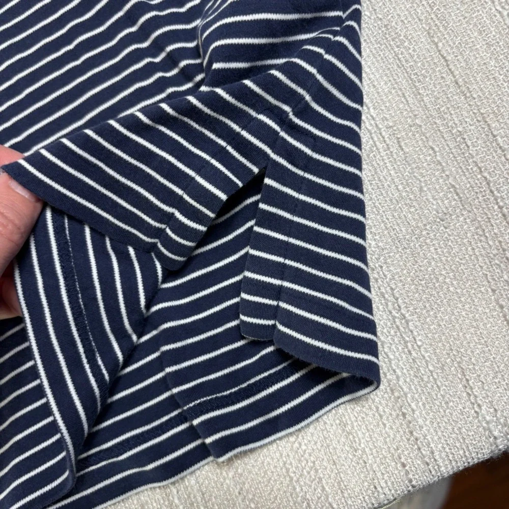 Polo Ralph Lauren Mens Large Navy Blue White Striped Short Sleeve Polo Shirt L - Picture 4 of 8